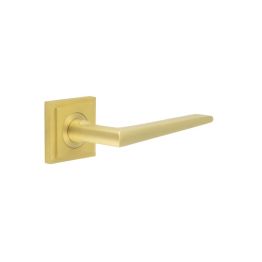 Burlington Mayfair Door Handles Square Stepped Satin Brass - By Frelan Hardware - BUR10KIT241