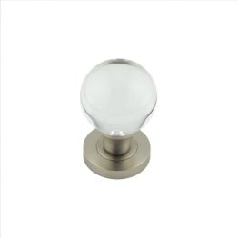 Satiin Nickel Plain Glass Ball Mortice Knob - By Frelan Hardware - JH4201SN