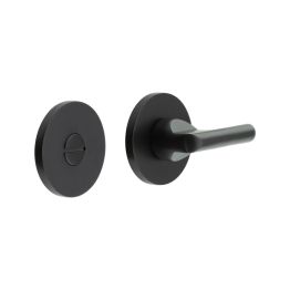 CR-804 Black Thumb Turn & Lock Round Rose - By Frelan Hardware - CR-804A7MB
