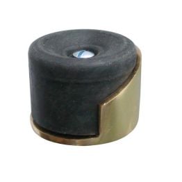 Jedo Shielded Floor Mounted Door Stop 40x30mm Polished Brass - By Frelan Hardware - JV9529PB