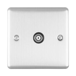 Eurolite Enhance Decorative TV Socket Satin Stainless Steel