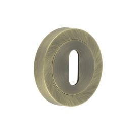 Jedo Designer Standard Keyway Escutcheons on 50mm Round Rose Antique Brass - By Frelan Hardware - JV503AB