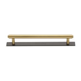 Heritage Brass Cabinet Pull Step Design with Plate 160mm CTC Matt Bronze/Satin Brass Finish