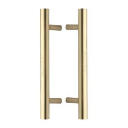 Heritage Brass Back to Back Door Pull Handle Bar Design 305mm Satin Brass Finish