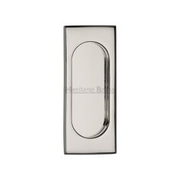 Flush Pull Handle 105mm Polished Nickel Finish