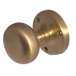 Jedo Mushroom Mortice Door Knobs 60mm Diameter Satin Brass - By Frelan Hardware - JV35SB