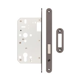 72mm Dark Bronze Din Euro Deadlock Radiused 60mm Backset - By Frelan Hardware - JL-DD60RDB