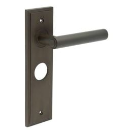 Richmond Door Handle Bathroom Backplate Dark Bronze - By Frelan Hardware - BUR45KIT88