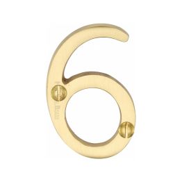 Heritage Brass Numeral 6 Face Fix 51mm (2") Satin Brass finish
