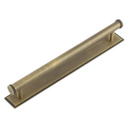 Hoxton Wenlock Cabinet Handles 224mm Ctrs Stepped Backplate Antique Brass - By Frelan Hardware - HOX-160AB-6060AB