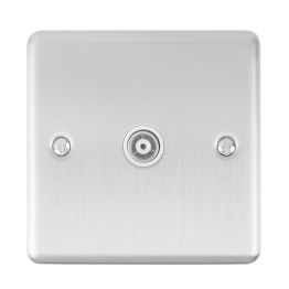 Eurolite Enhance Decorative TV Socket Satin Stainless Steel