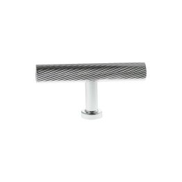Millhouse Brass Paddington Spiral T-Bar Cabinet Knob Handle - Polished Chrome