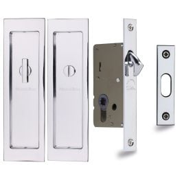 Flush Pull Privacy Set 197mm Polished Chrome finish