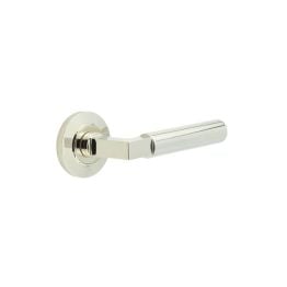 Westminster Door Handles Chamfered Rose Polished Nickel - By Frelan Hardware - BUR30KIT158