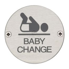 Steel Line Baby Change Symbol Satin Stainless Steel finish