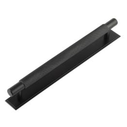 Hoxton Taplow Cabinet Handles 224mm Ctrs Stepped Backplate Matt Black - By Frelan Hardware - HOX-2060MB-6060MB