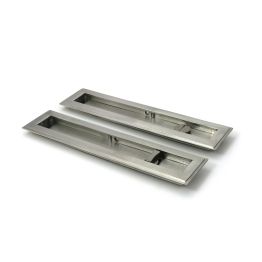 Satin Marine SS (316) 250mm Art Deco Rectangular Pull -Privacy Set