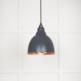 Hammered Copper Brindley Pendant in Slate