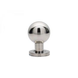 Mortice Knob On Sprung Round Rose - Bright Stainless Steel