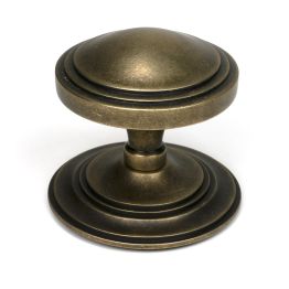 Burnished Brass Art Deco Centre Door Knob