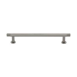 Heritage Brass Cabinet Pull Contour Design with 16mm Rose 160mm CTC Satin Nickel finish