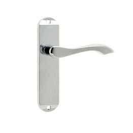 Broadway Suite Door Handle on Latchplate Polished Chrome - By Frelan Hardware - JV921PC