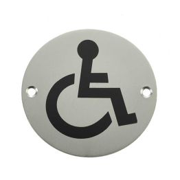 Stainless Steel Disabled Symbol 75mm Satin Anodised Aluminium - By Frelan Hardware - JS104SAA