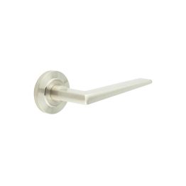 Mayfair Door Handle on Chamfered Rose Satin Nickel - By Frelan Hardware - BUR10KIT314