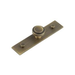 Cropley Cupboard Knobs 30mm Plain Backplate Antique Brass - By Frelan Hardware - HOX-1030AB-5090AB