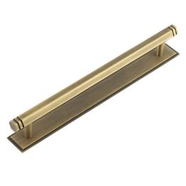 Hoxton Nile Cabinet Handles 224mm Ctrs Stepped Backplate Antique Brass - By Frelan Hardware - HOX-360AB-6060AB