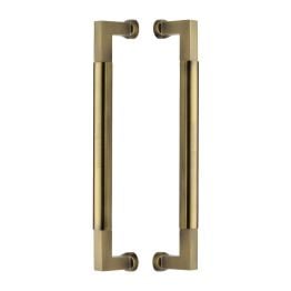 Heritage Brass Door Pull Handle Bauhaus Design 330mm Antique Brass Finish