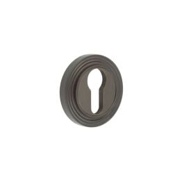 Burlington Euro Profile Escutcheons Reeded Rose Dark Bronze - By Frelan Hardware - BUR-61DB-74DB