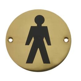 Stainless Steel Male Symbol 75mm Polished Brass - By Frelan Hardware - JS102PB