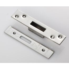 Forend Strike & Fixing Pack To Suit Bs8621 Cylinder Deadlock-Bright Stainless Steel-Square Forend - Bright Stainless Steel