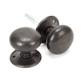 Aged Bronze 57mm Mushroom Mortice/Rim Knob Set