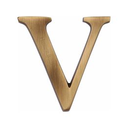 Heritage Brass Alphabet V Pin Fix 51mm (2") Antique Brass Finish