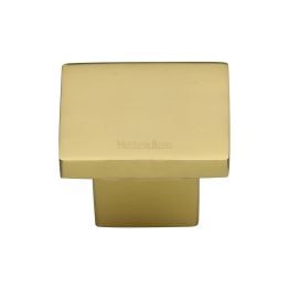 Heritage Brass Cabinet Knob Classic Square Design 32mm Polished Brass finish