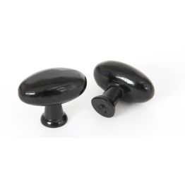 Black Oval Cabinet Knob