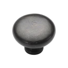 Rustic Dark Bronze Cabinet Knob Round Design 38mm
