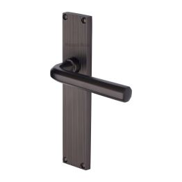 Heritage Brass Octave Reeded Lever Latch Matt Bronze finishUK Design Registration Number 6234528