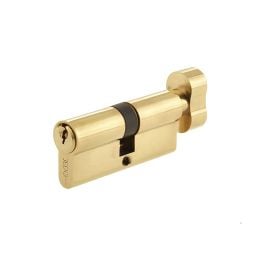 Euro Profile Cylinders & Turns Keyed to Differ 60mm Polished Brass - By Frelan Hardware - JL-60EPCTPB
