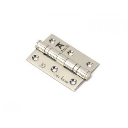 Polished Nickel 3" Ball Bearing Butt Hinge (pair) ss