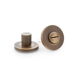 Alexander & Wilks - Reeded Thumbturn and Release - Antique Brass