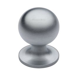 Heritage Brass Cabinet Knob Ball Design 32mm Satin Chrome finish