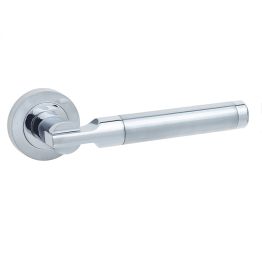 Lydia Door Handle on Rose Polished Chrome/Satin Chrome - By Frelan Hardware - JV790PCSC