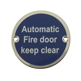 Stainless Steel Automatic Fire Door Keep Clear 75mm Polished Stainless Steel - By Frelan Hardware - JS110PSS
