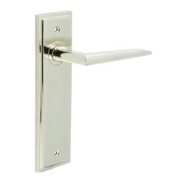 Mayfair Door Handle Latch Backplate Polished Nickel - By Frelan Hardware - BUR10KIT164