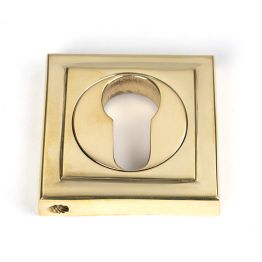 Polished Brass Round Euro Escutcheon (Square)