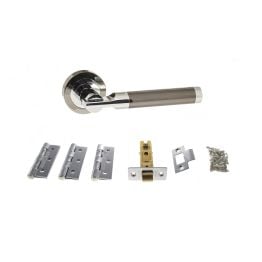 Atlantic Dakota Dorpac (2.5" Latch, 3"x2" Hingesx3) - Black Nickel/Polished Chrome