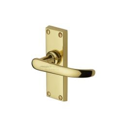 Project Hardware Door Handle Lever Latch Avon Short Design Polished Brass finish
